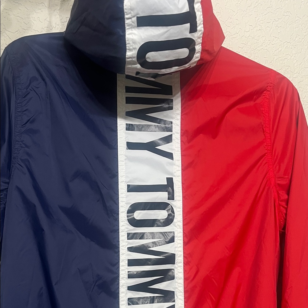 Tommy Hilfiger Red & Blue Colorblock Windbreaker - Picture 8 of 8